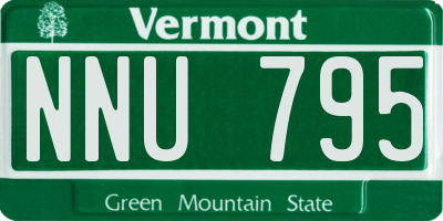 VT license plate NNU795