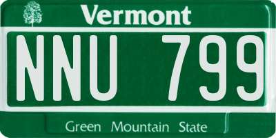 VT license plate NNU799