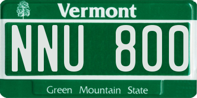 VT license plate NNU800