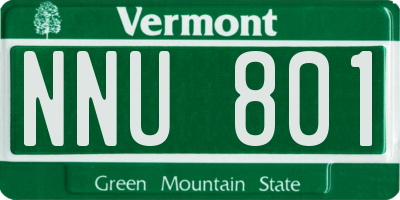VT license plate NNU801