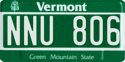 VT license plate NNU806