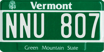 VT license plate NNU807