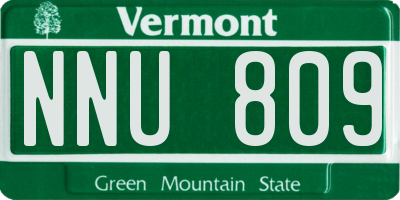 VT license plate NNU809