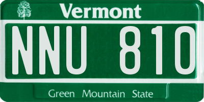 VT license plate NNU810