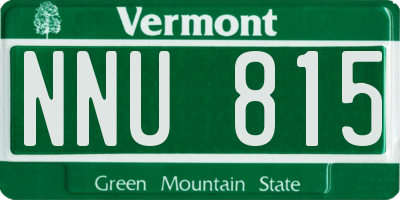 VT license plate NNU815