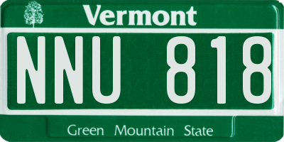 VT license plate NNU818