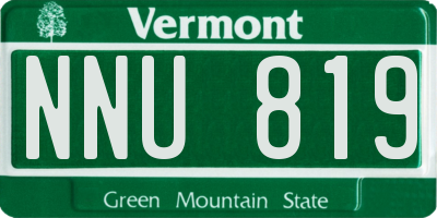 VT license plate NNU819