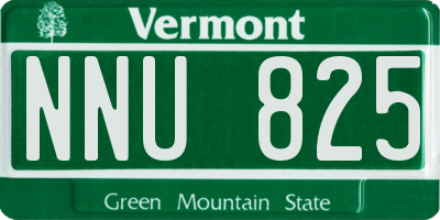 VT license plate NNU825
