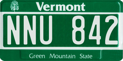 VT license plate NNU842