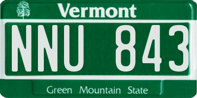 VT license plate NNU843