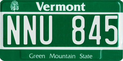 VT license plate NNU845