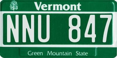 VT license plate NNU847