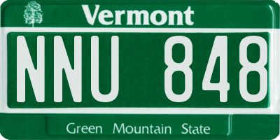 VT license plate NNU848