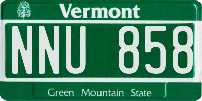VT license plate NNU858