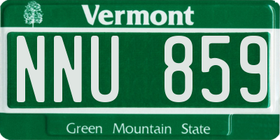 VT license plate NNU859