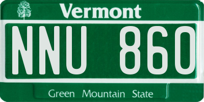 VT license plate NNU860