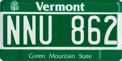 VT license plate NNU862