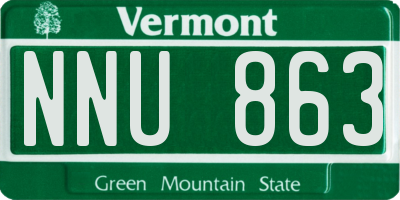 VT license plate NNU863