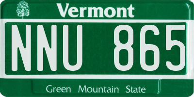 VT license plate NNU865