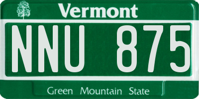 VT license plate NNU875