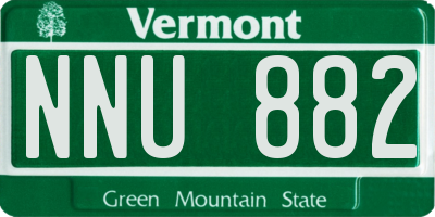VT license plate NNU882