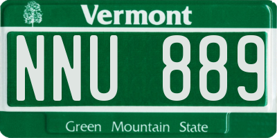 VT license plate NNU889