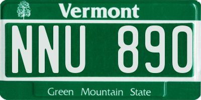 VT license plate NNU890