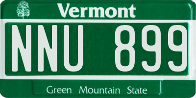 VT license plate NNU899