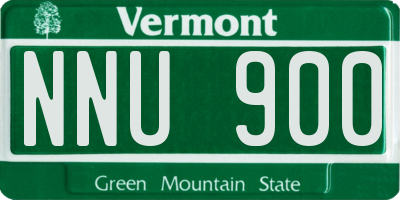 VT license plate NNU900