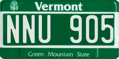 VT license plate NNU905