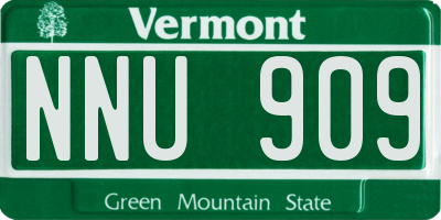 VT license plate NNU909