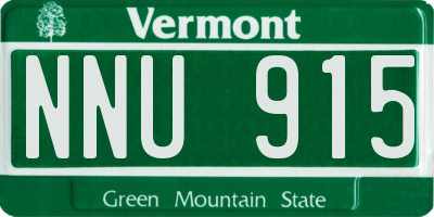 VT license plate NNU915