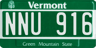 VT license plate NNU916