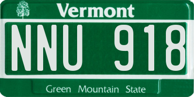 VT license plate NNU918