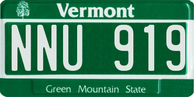 VT license plate NNU919