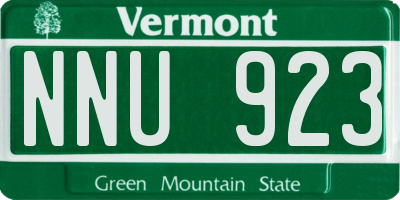 VT license plate NNU923