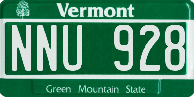 VT license plate NNU928