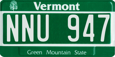 VT license plate NNU947