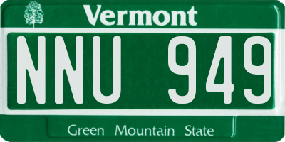 VT license plate NNU949