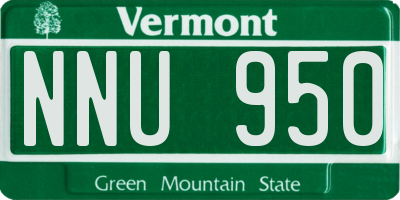 VT license plate NNU950
