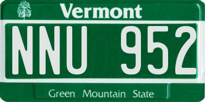 VT license plate NNU952