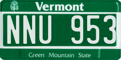 VT license plate NNU953
