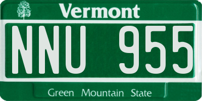 VT license plate NNU955