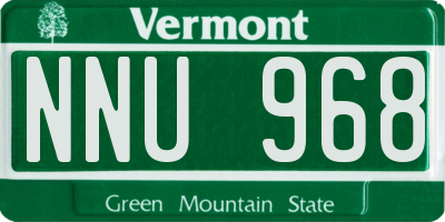 VT license plate NNU968