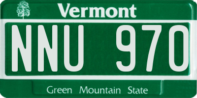 VT license plate NNU970