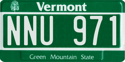VT license plate NNU971
