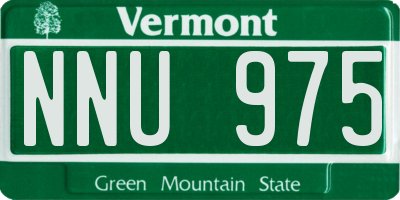 VT license plate NNU975