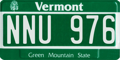 VT license plate NNU976