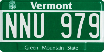 VT license plate NNU979