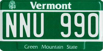 VT license plate NNU990